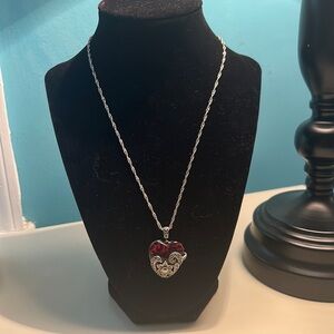 Sterling Silver Necklace and heart Pendant, 18"